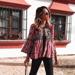 ZARA (size M) embellished top/light jacket